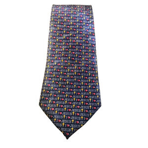 Fratello Mens Tie Hand Made 50" X 3.5 I Love Jesus Religion